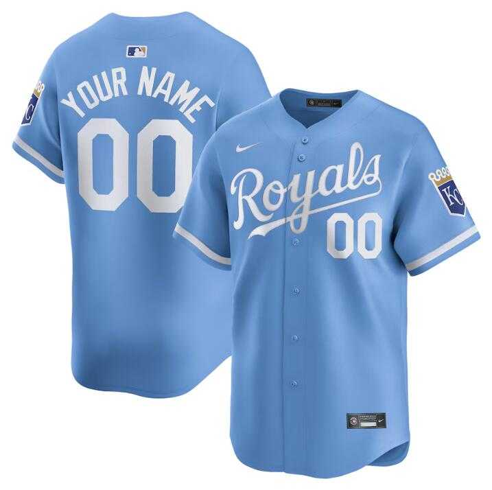 Men%27s Kansas City Royals Active Player Custom Light Blue 2024 Alternate Limited Stitched Baseball Jersey